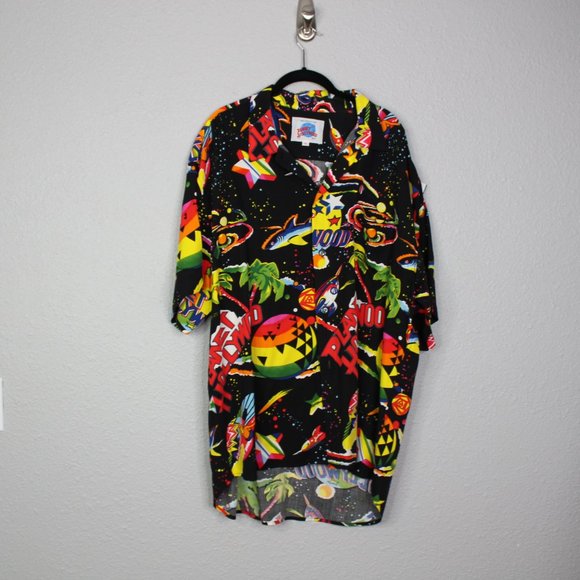 Vintage Planet Hollywood Bold Neon Button Down - Picture 1 of 7